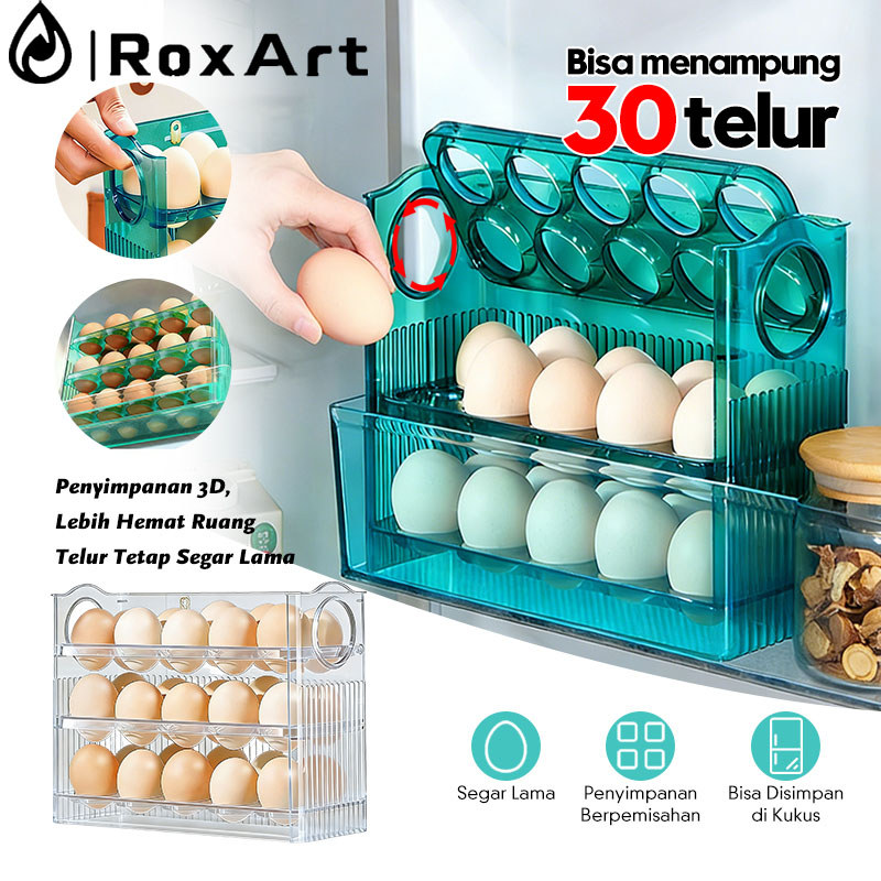 Jual RoxArt Egg Storage Rak Telur Kotak Telur / Box Penyimpanan Telor ...