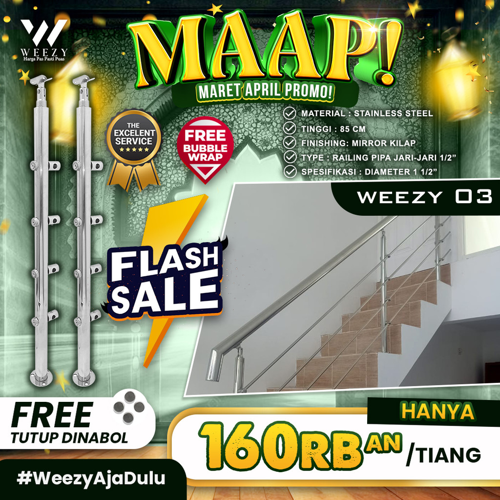 Jual RAILING TANGGA TERMURAH - RAILING PIPA [Weezy 03] - Railing tangga ...
