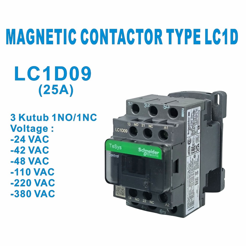 Jual Magnetic Contactor Kontaktor LC1D09M7 | Shopee Indonesia