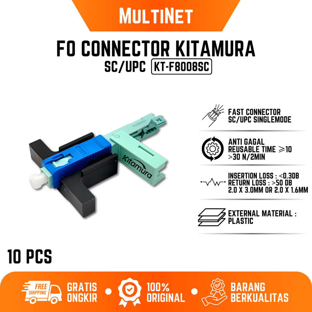 Jual Fast KonektorJoss Sc Upc Anti Gagal 10 Pcs Fastcon Fiber Optik ...