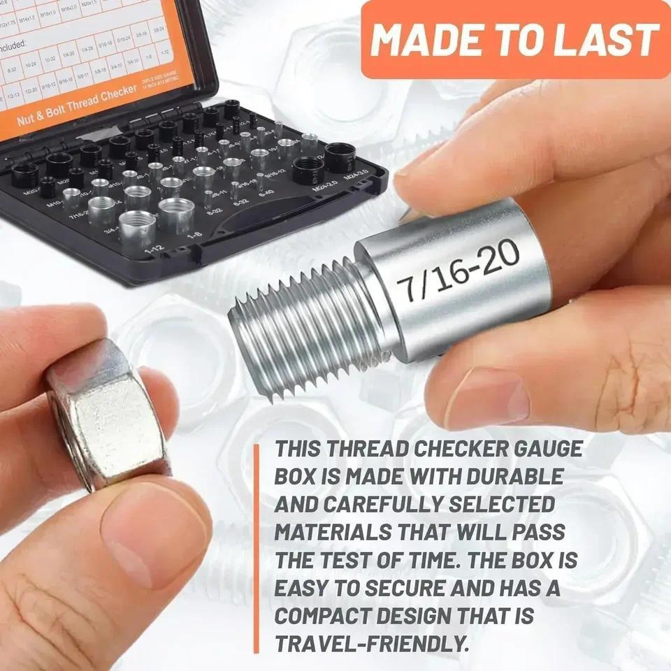 Jual 26/36/44pcs Bolt Size and Thread Gauge Nut and Bolt Thread Checker ...
