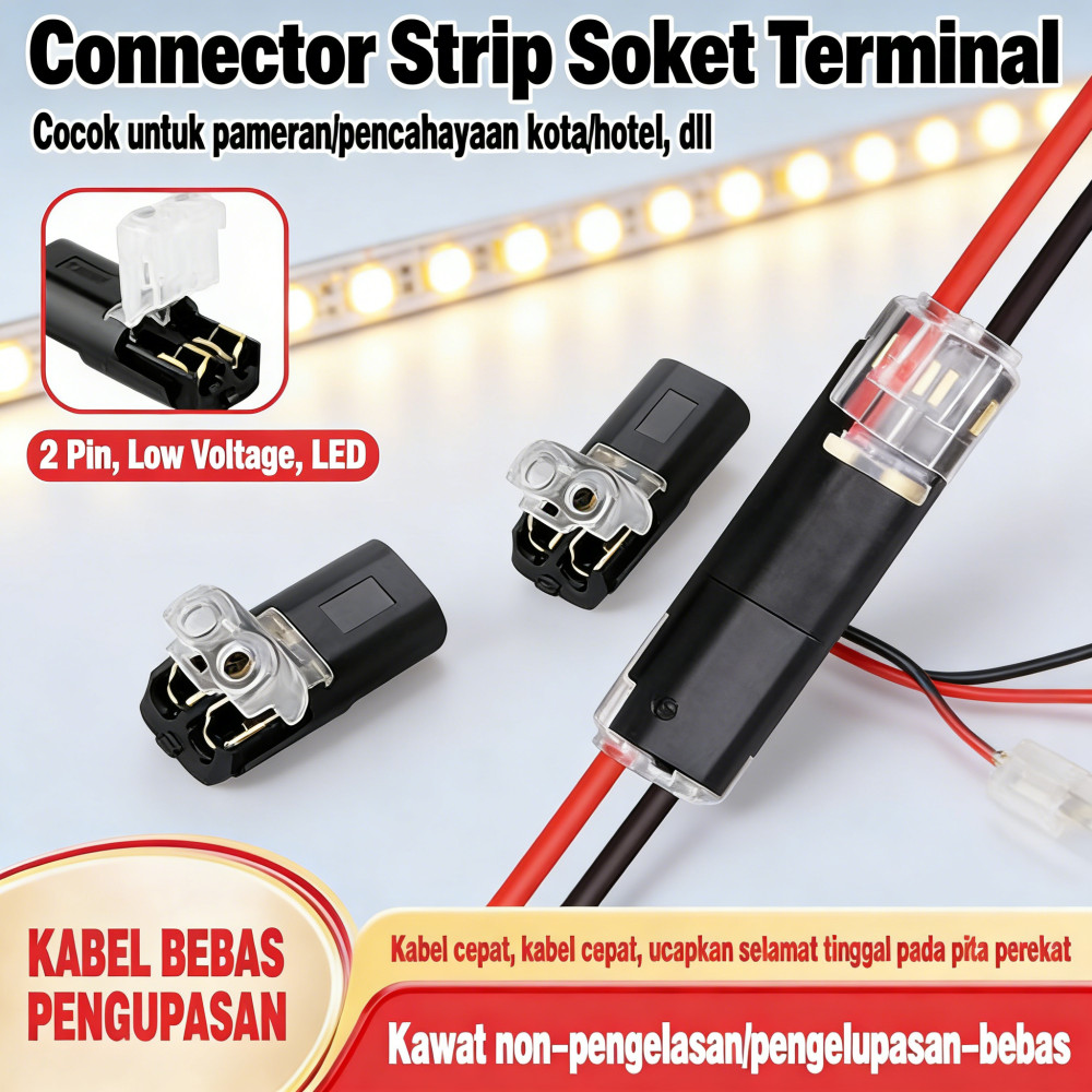 Jual Koneksi Low Voltage Strip D2 Terminal Blok Soket Konektor Cepats 2 ...