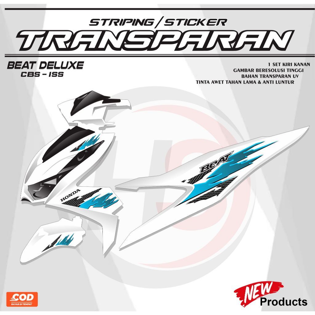 Jual STICKER STRIPING BODY MOTOR HONDA BEAT DELUXE 2023/2024 GEN 1MOTIF ...