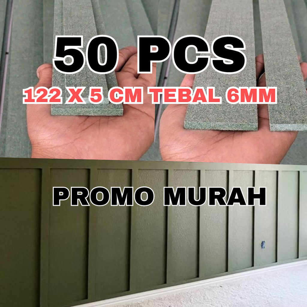Jual paket 50 pcs wall batten Dekorasi dinding rumah mewah 5cm x 122cm ...