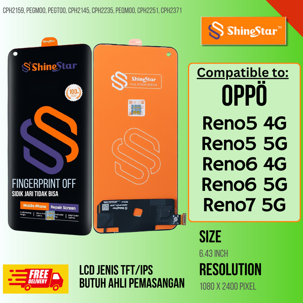 Jual Shinestar LCD TS Handphone Oppo Reno 5, Reno 6, Reno 7 5G ...