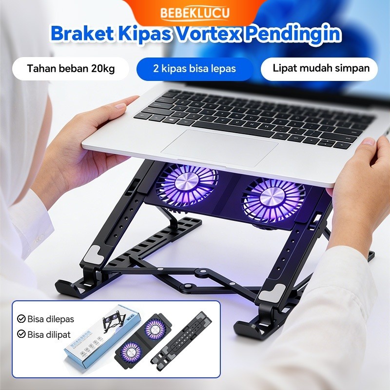 Jual [2026 TERLARIS] Dudukan Laptop Pendingin 2 Kipas Angin | Lipat ...