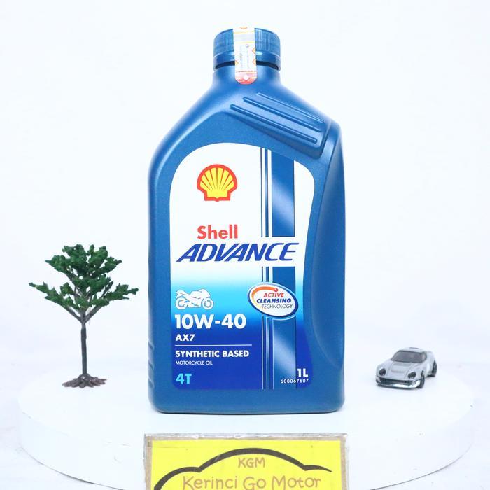 Jual SHELL ADVANCE AX7 4T SAE 10W-40 1 LITER API SN JASO MA2 OLI MOTOR ...