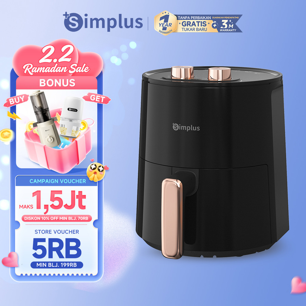 Jual NEW PRODUK SIMPLUS AIR FRYER 4L 650W MULTIFUNGSI TANPA MINYAK ...
