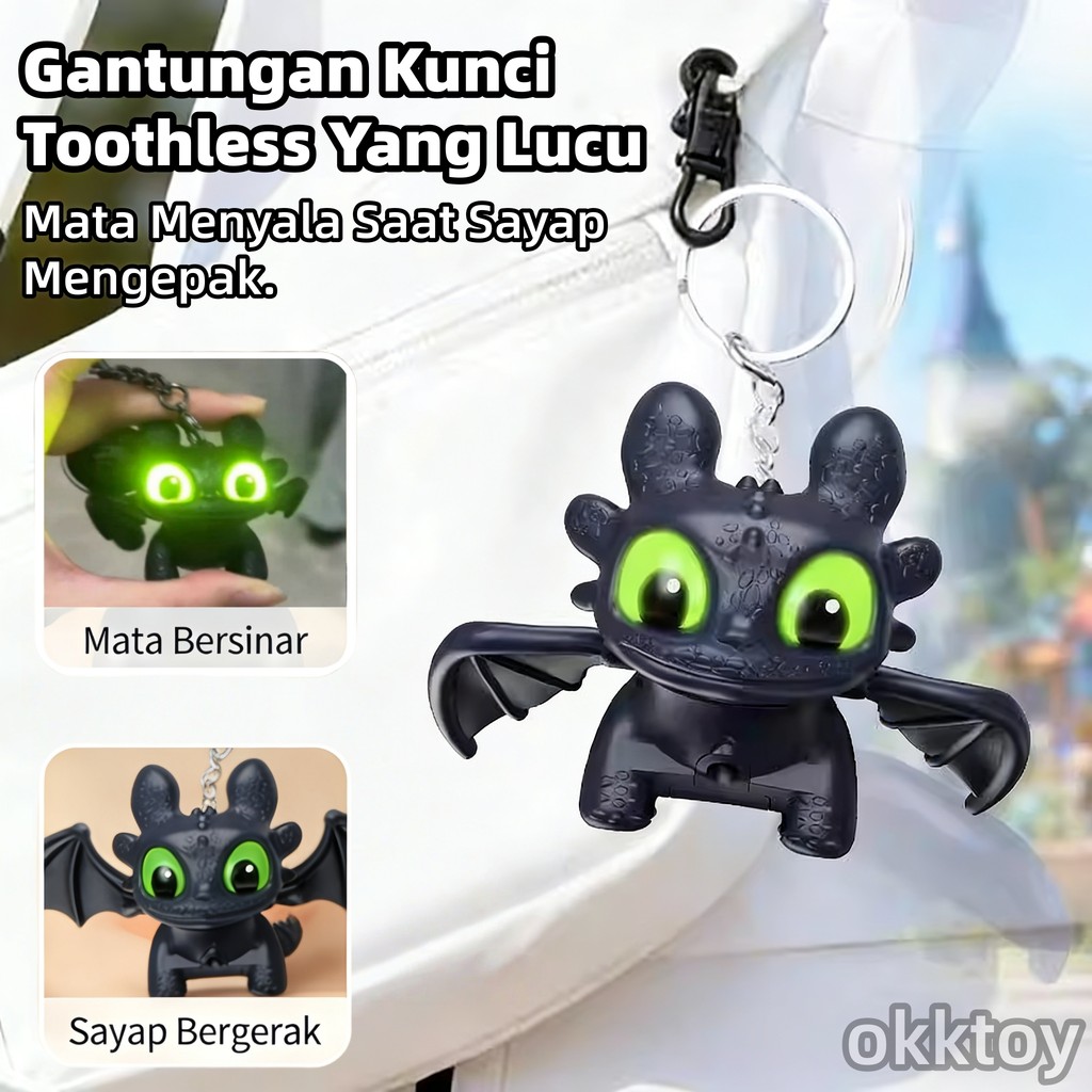 Jual Toothless Hiasan Mobil Gantungan Kunci &Tas Punggung Mata Berkilau ...