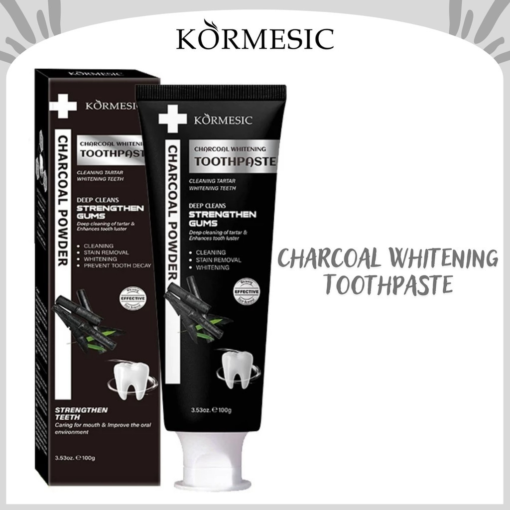 Jual Kormesic Charcoal Whitening Toothpaste 100g/Pasta Gigi | Shopee ...