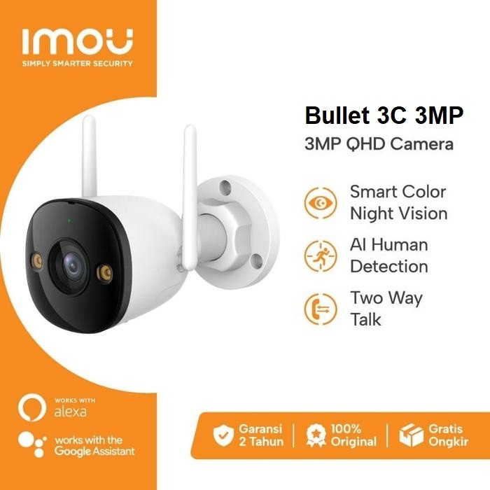 Jual IMOU IPC-S3DP-3M0WJ-0360B-IMOU Bullet 3C 3MP 2K CCTV Smart IP ...
