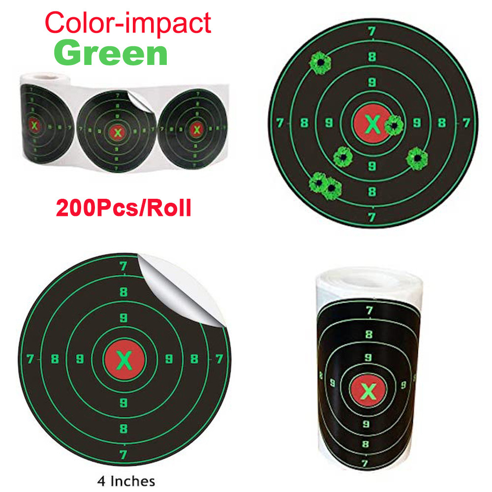 Jual 4 Inch x 200 pcsroll splatter & reactive shooting target stickers ...