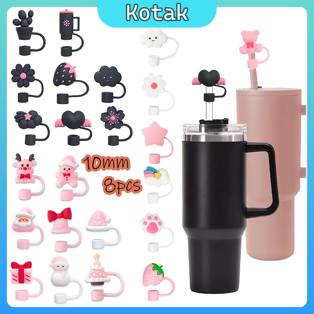 Jual 8Pcs Tutup Sedotan Silikon Cangkir Stanley/Reuseable Straw Topper ...