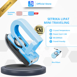 NANO CARE Setrika Mini Travel Dry Iron, Detachable handle Setrika Lipat Mini Portable