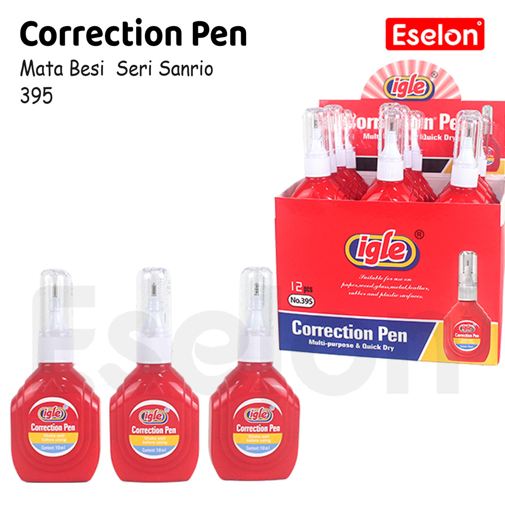Jual 1buah Tipex Cair Mata Besi igle-395 /Tipe x Cair Botol Merah mata ...