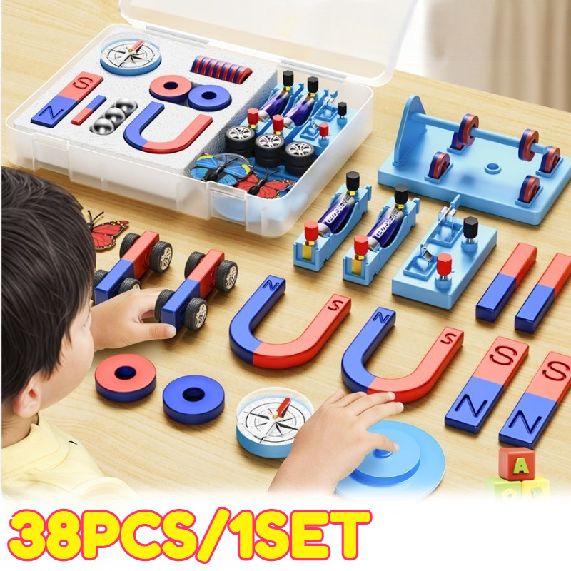 Jual 38pcs Magnet Eksperimen Play Set Science Mainan Edukasi Magnet ...