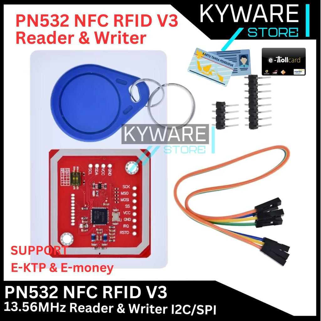 Jual KYWARE PN532 NFC RFID Module V3 13.56 MHz Reader & Writer | Shopee ...