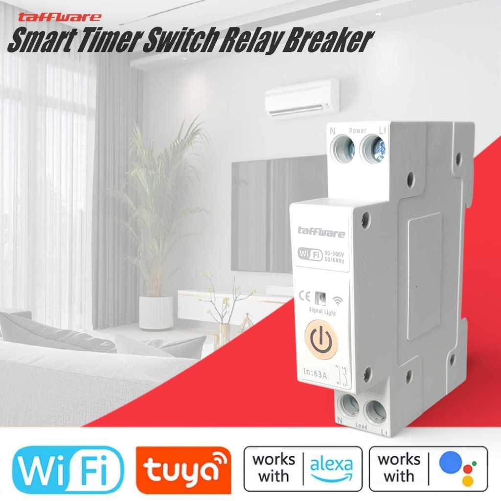 Jual MCB Smart Timer Switch Relay Breaker WiFi Tuya 300V 63A | Shopee ...