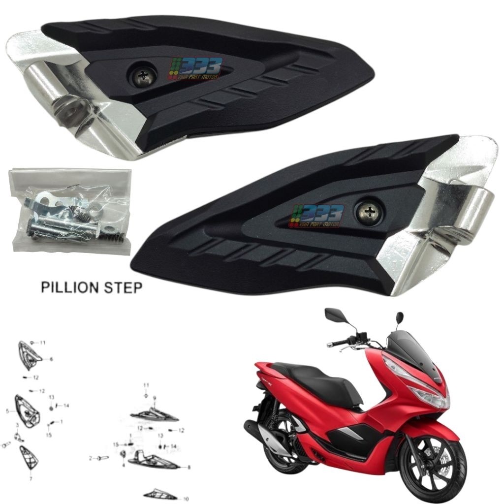 Jual Besi foot step belakang assy honda pcx 150 K97 2018 - 2020 set ...