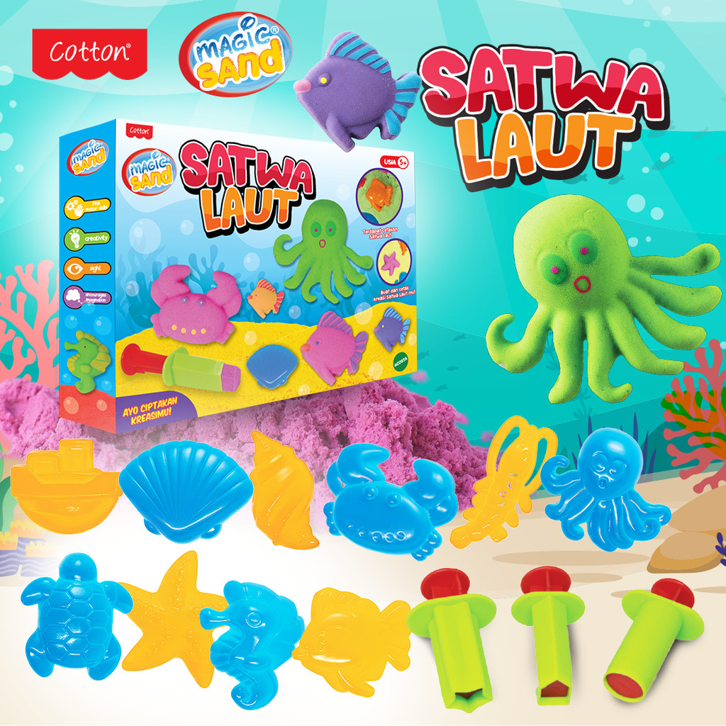 Jual MAGIC SAND SATWA LAUT - Mainan Pasir Ajaib - Mainan Pasir Magic ...