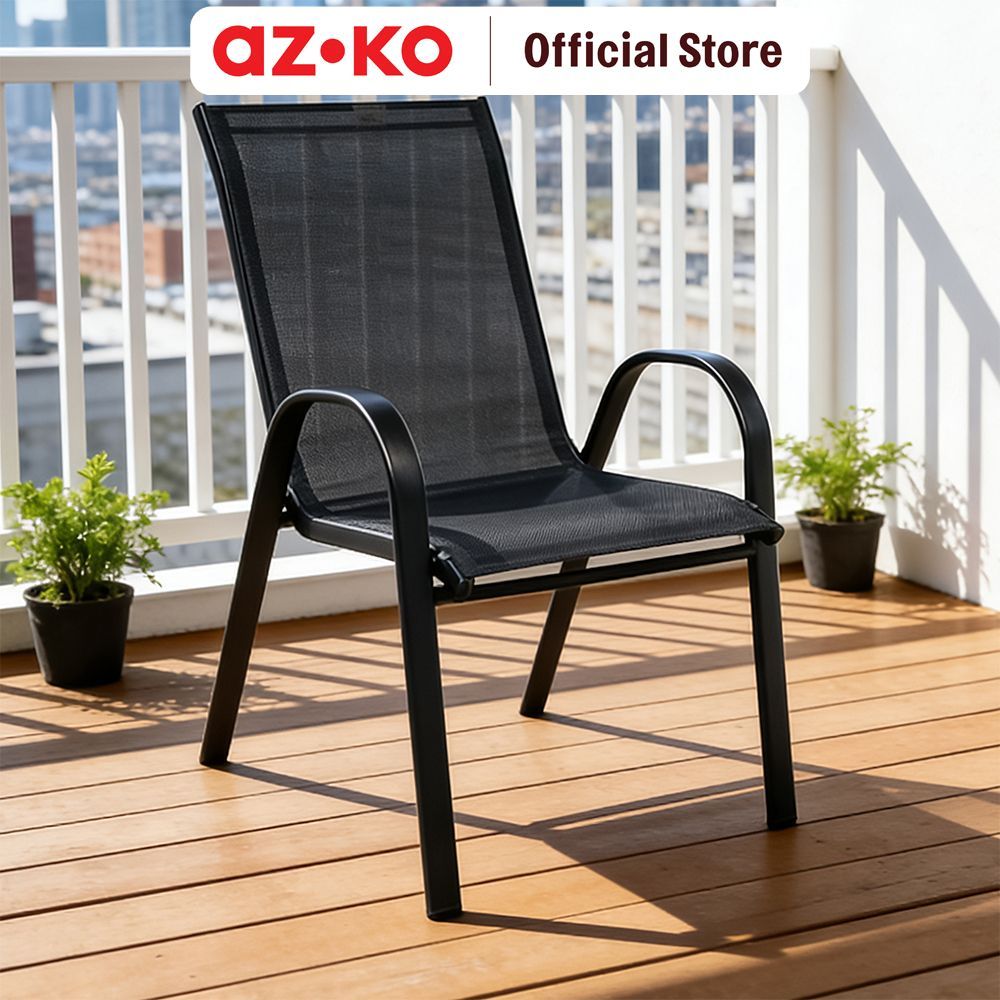 Jual AZKO Soleil Kursi Teras Berlengan Textilene- Hitam Balcony Chair ...