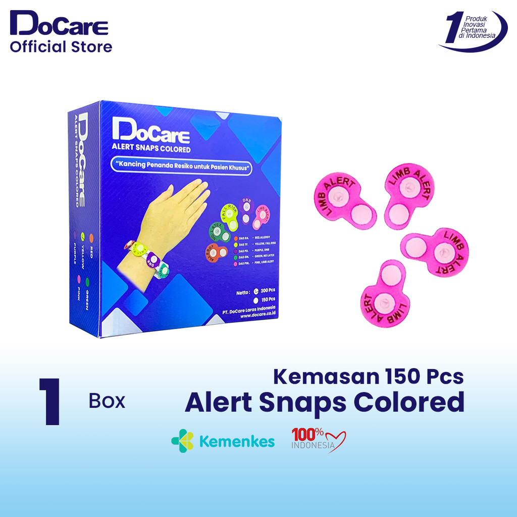 Jual DoCare Alert Snaps Colored ( Pink - Limb Alert ) 150 Pcs | Shopee ...