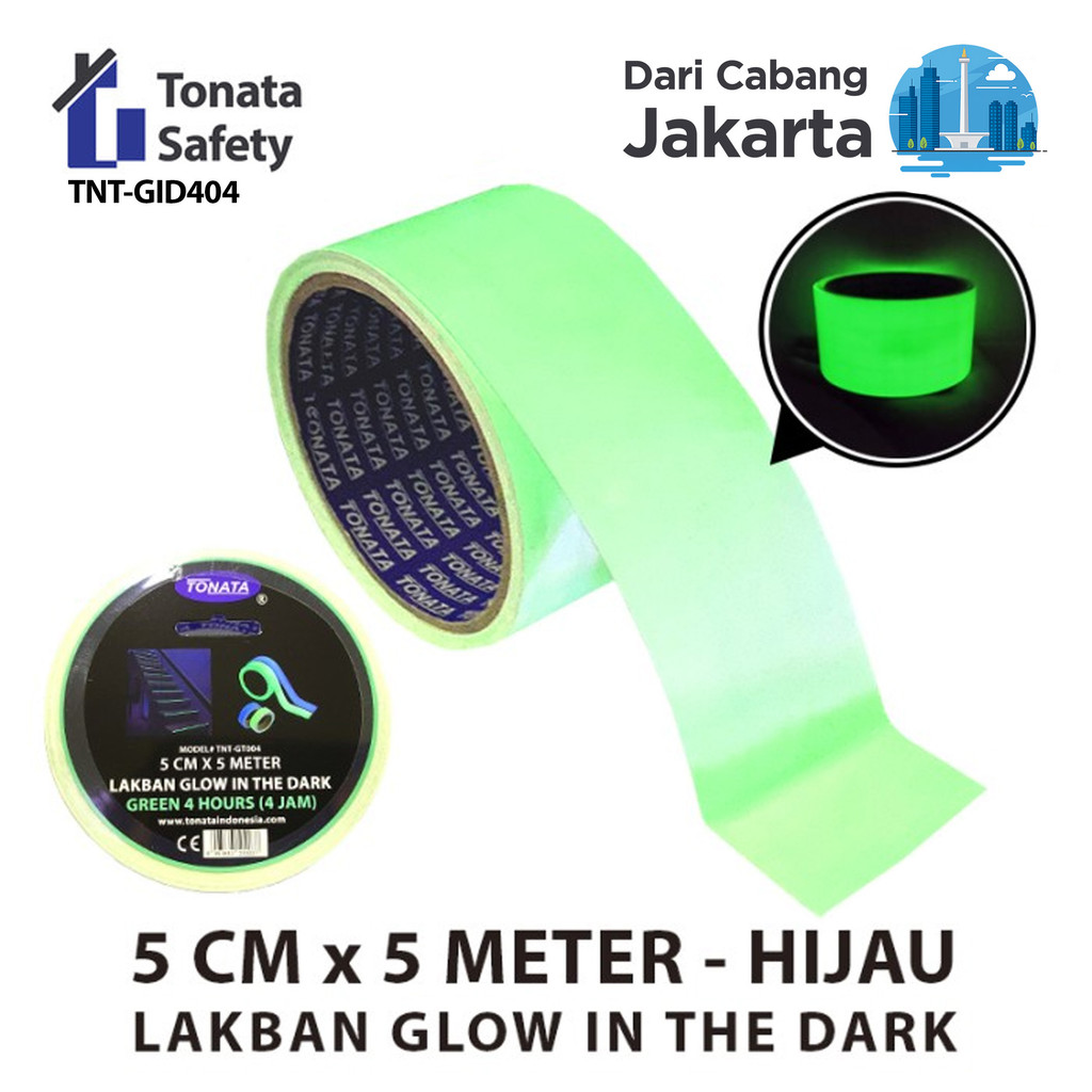 Jual Lakban Glow In The Dark Tonata Hijau 5 cm x 5 Meter / Fosfor Tape ...