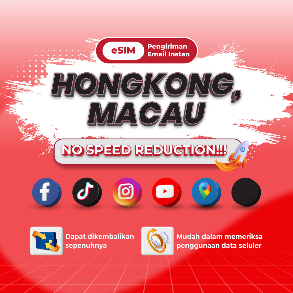 Jual Wander esim HongKong Macau eSIM 15-30 Days 5G/4G Network Data ...