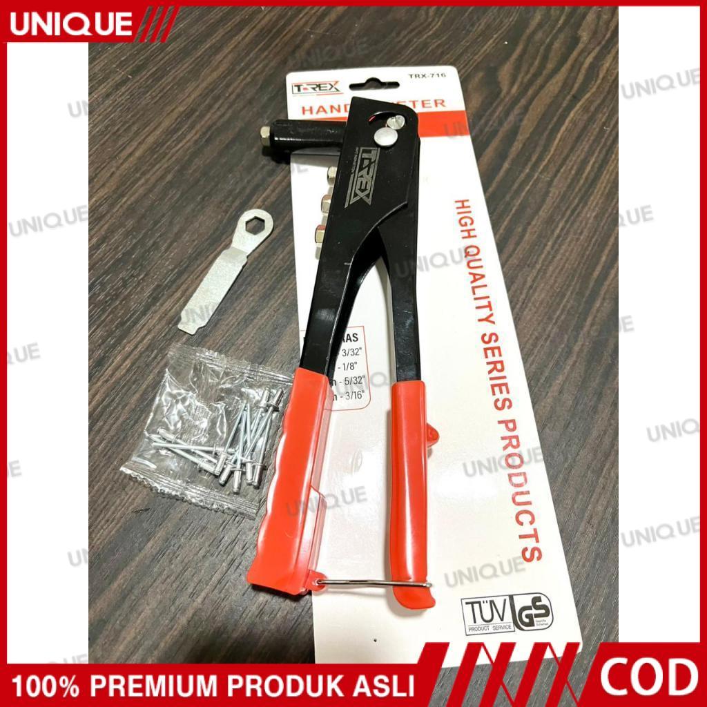 Jual UNIQUE HAND RIVETER / Tang Rivet T-REX 10 Inch Bahan Besi Kepala 3 ...
