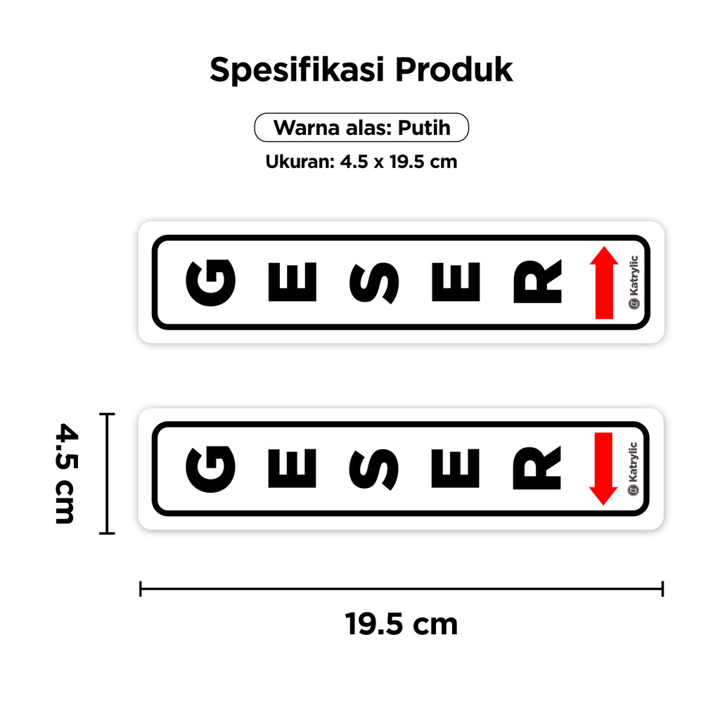 Jual Slide Sign Katrylic / Akrilik Geser Kanan & Kiri Ukuran 4.5 x 19.5 ...