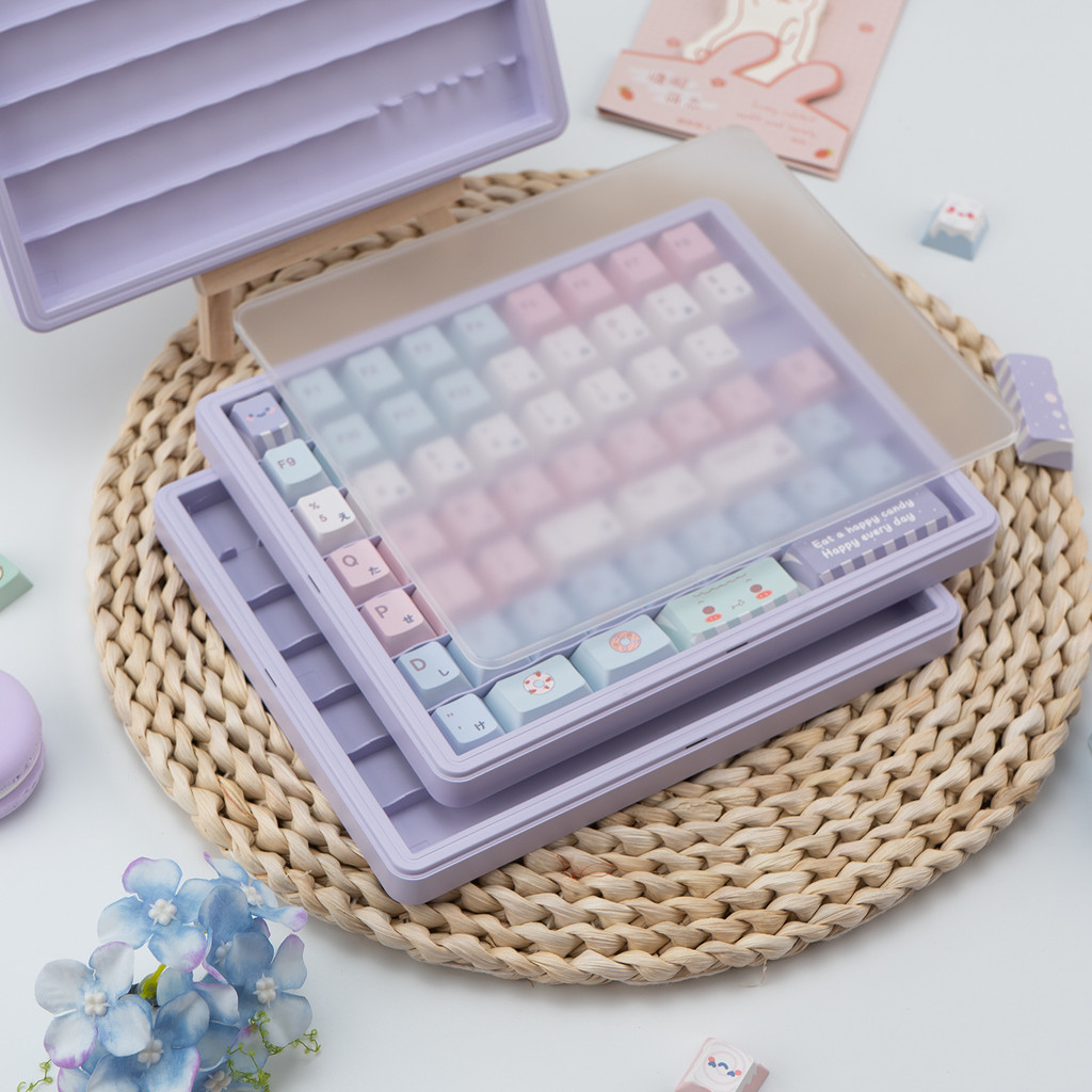 Jual 3 Layer Frosted Lid Keycaps Storage Box Keys Storage Bag Case Box ...