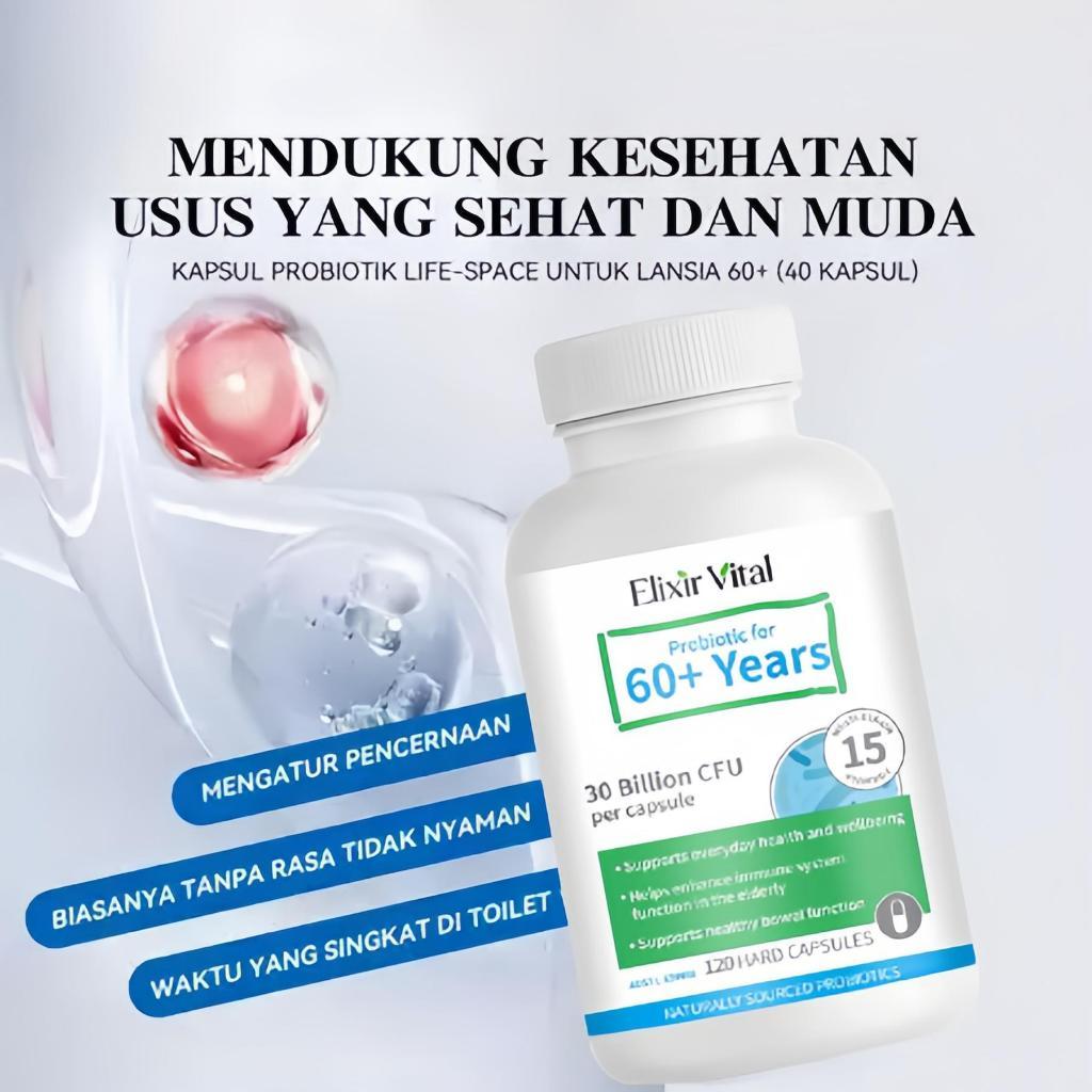 Jual Elixir Vital Probiotic for 60+ (120 Capsules) – 3 Billion CFU, 15 ...