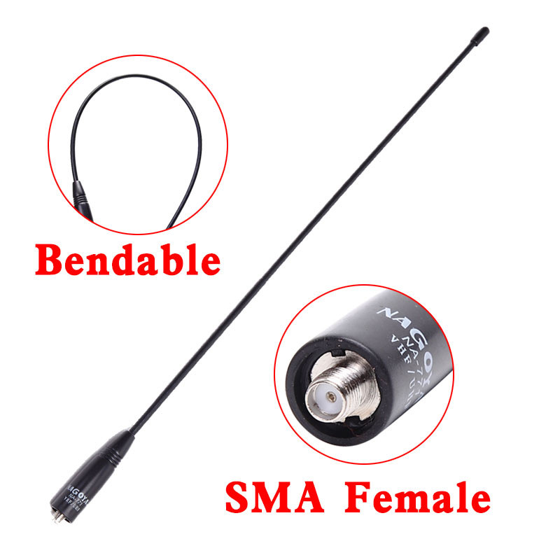 Antenna SMA-Femmina Dual Band Per Walkie Talkie UV5R/UV-82/GT-3 – VHF/UHF 136-174/400-520MHz, 6W, Alta Ricezione