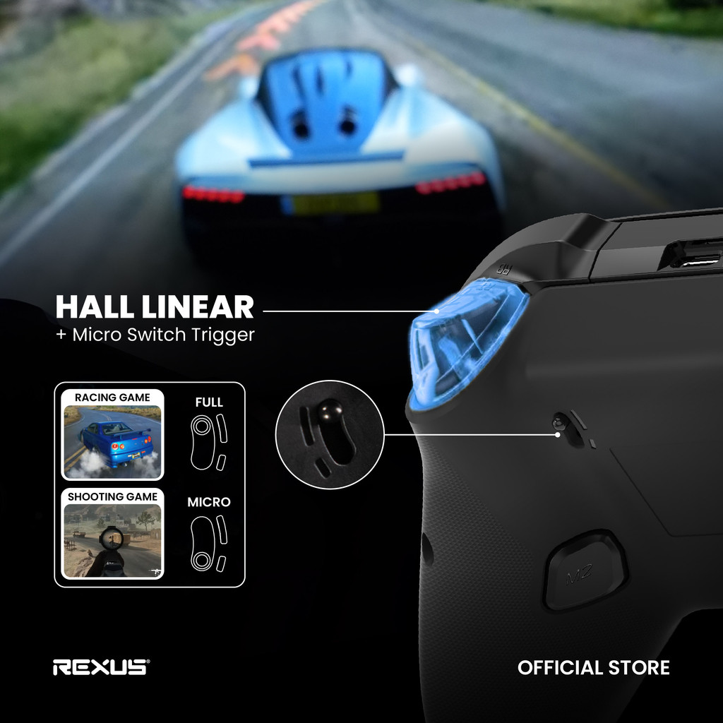 Rexus Daxa Ezoth AX10 Gamepad Wireless Gaming Controller - Adjustable TMR Joystick & Swappable ABXY (5)