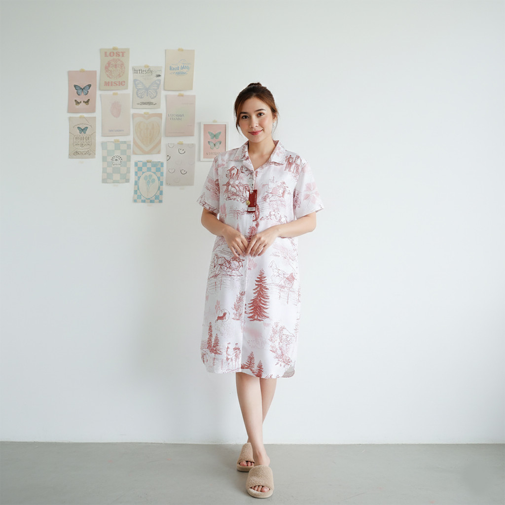 Jual GREET NIGHT WEAR - Daster Organic Silk Model : T-738 / DK XL ...