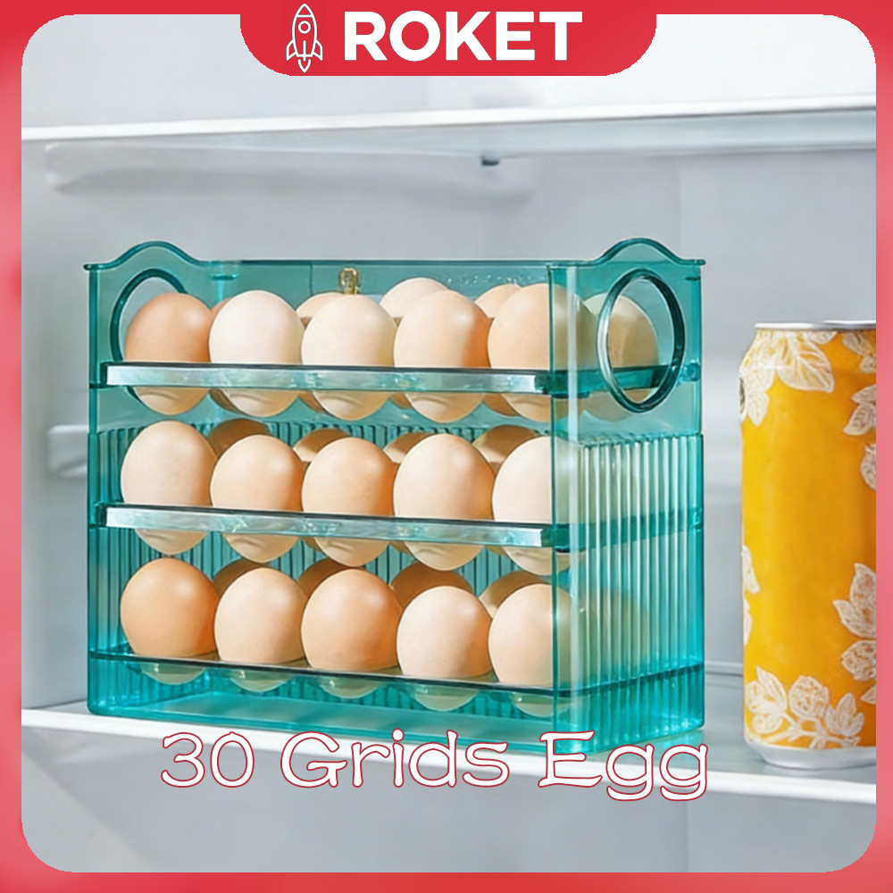 Jual Rak Penyimpanan Telur 3 Tingkat Susun Pintu Kulkas Container Box ...