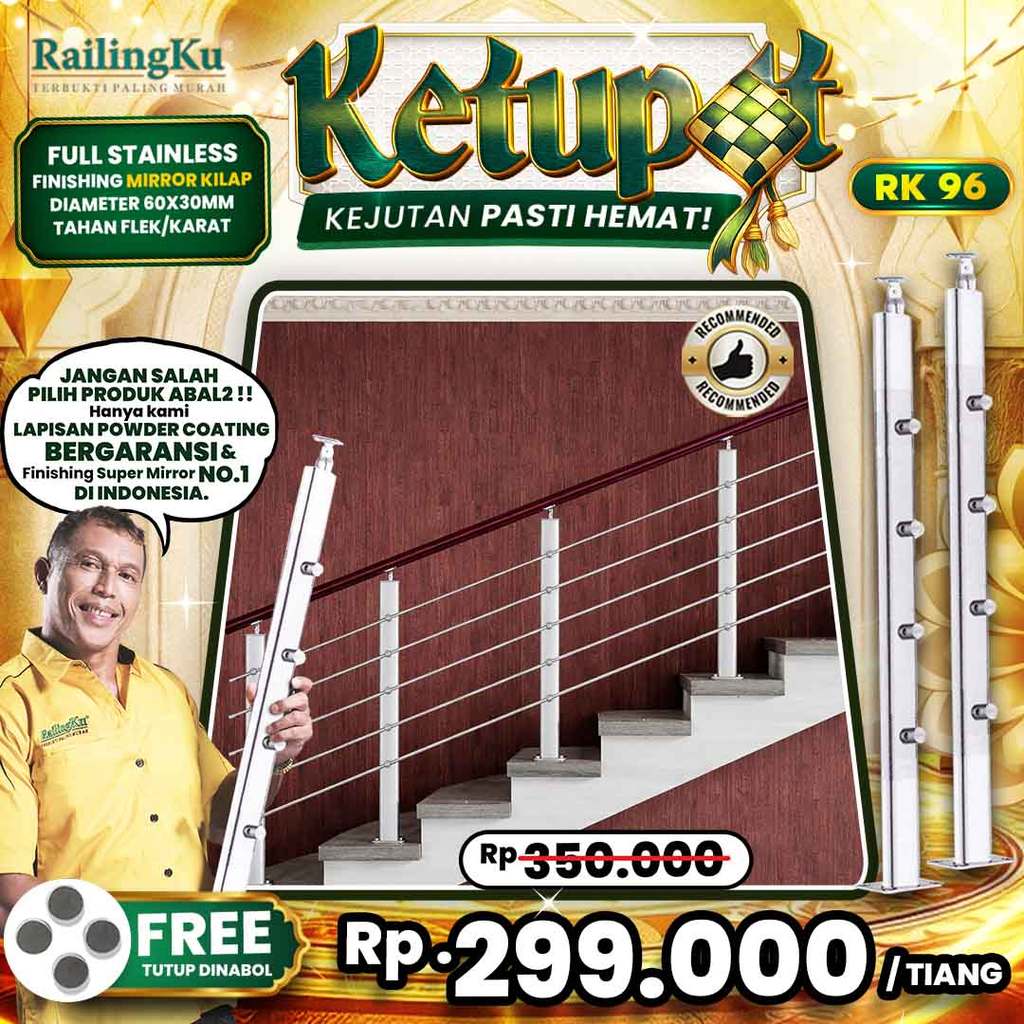 Jual Railing Tangga Stainless Milenials Desain Tiang Railingku [KETUPAT ...