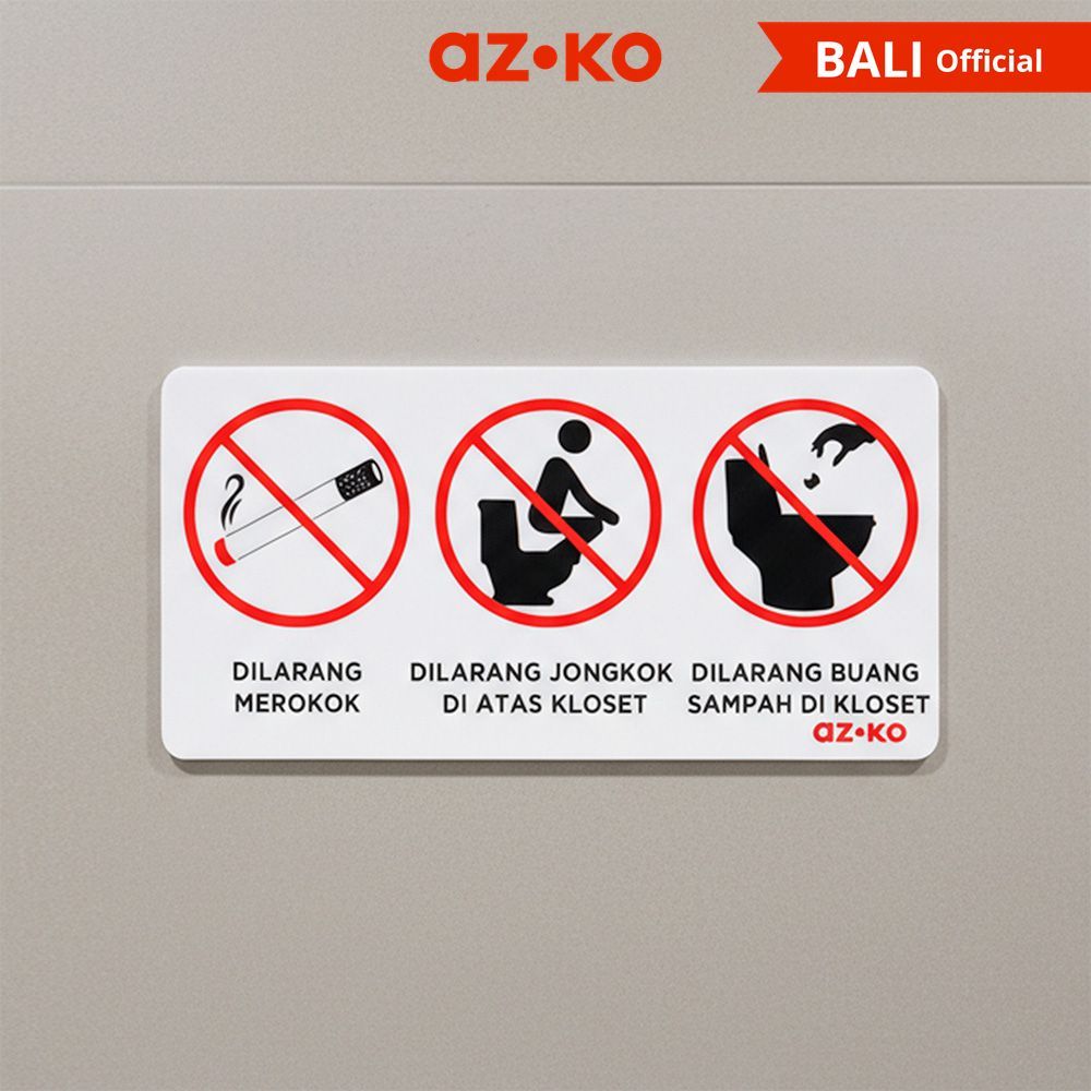 Jual AZKO AZKO 10x20 cm Stiker Anodized Akrilik 3 Sign Toilet - Putih ...