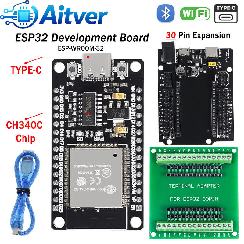 Jual ESP32 DevKitC 30PIN Type C Development Board with Expansion Board ...