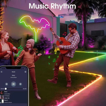NORDIC STYLE LUXURY Lampu LED Running Neon Flexible RGB 5 Meter Waterproof Lampu LED RGB