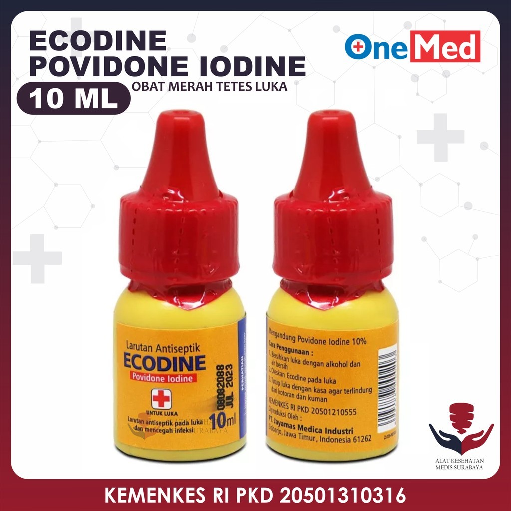 Jual Ecodine Povidone Iodine OneMed 10 ml Obat Merah Luka P3K Sejenis ...