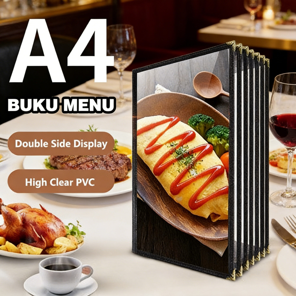 Jual Buku Resto-Hitam Menu a4 Cover Menu Cover Pelindung Cover Menu ...