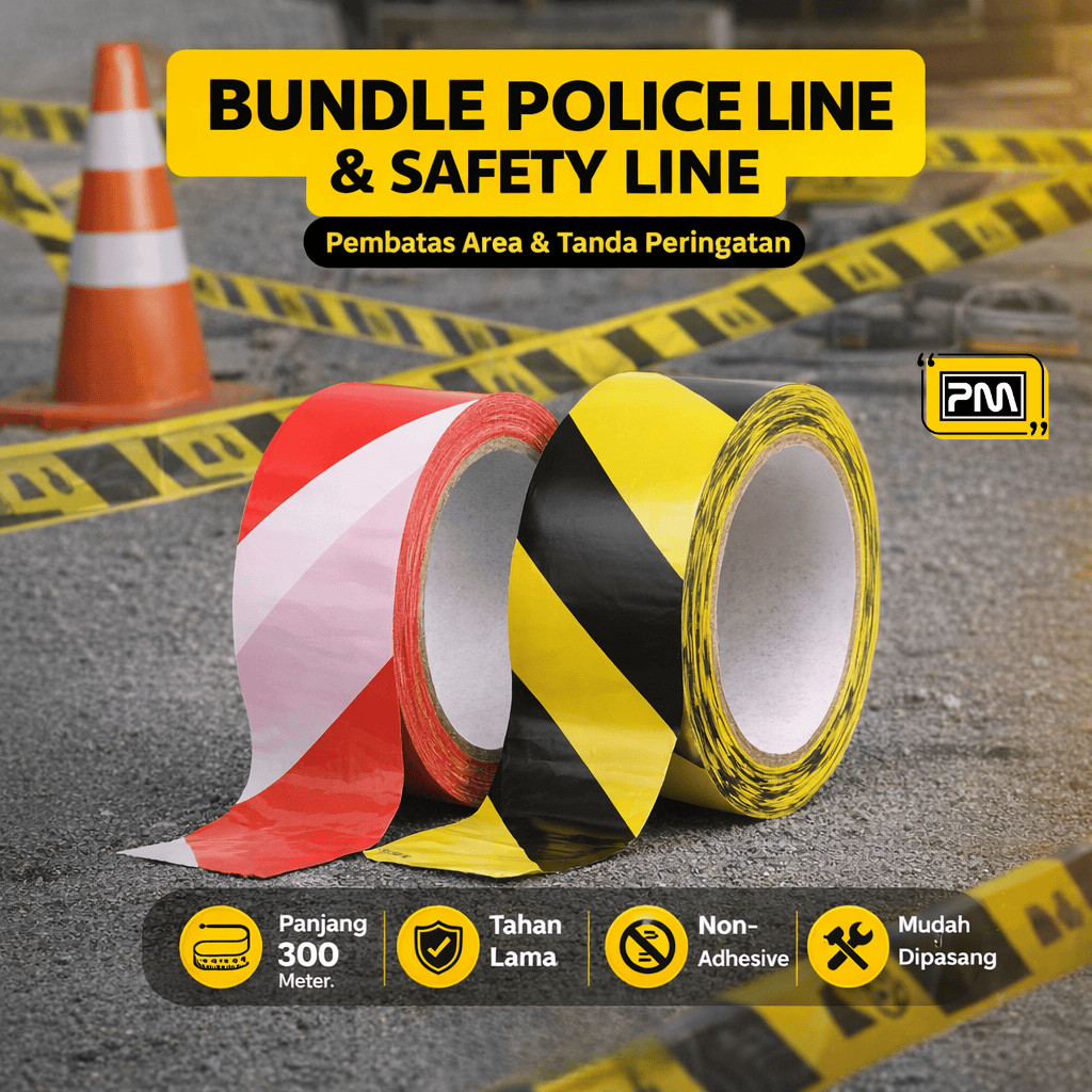 Jual Garis Polisi Police Line Kuning Hitam & Merah Putih - Warning Tape ...