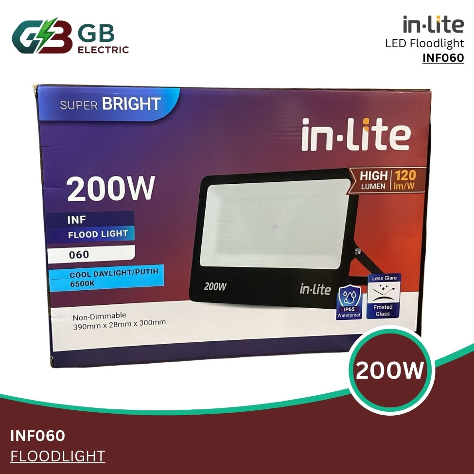 Jual InLite Flood Light Value Lampu Sorot LED INF060 200W 200 Watt ...