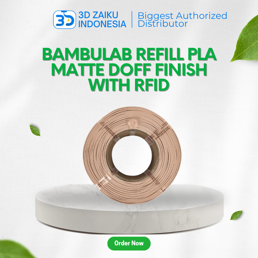 Jual Bambulab Refill PLA Matte 3D Printer Filament 1 KG Doff Finish ...