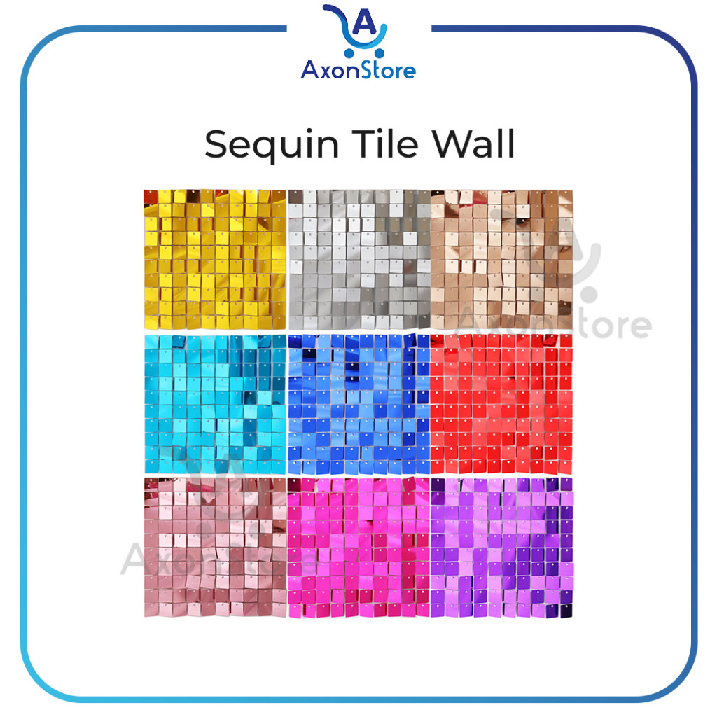 Jual AXONSTORE Panel Backdrop Sequin Tile Wall Dekorasi Berkilau ...