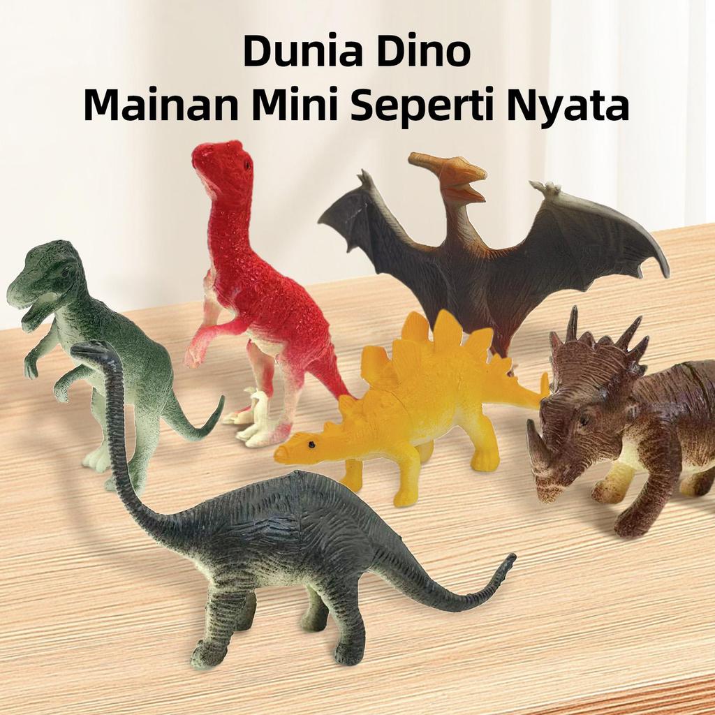 Jual Dunia Dino Mainan Dino Mini 6 Set Realistis Bahan Aman Tahan Jatuh ...