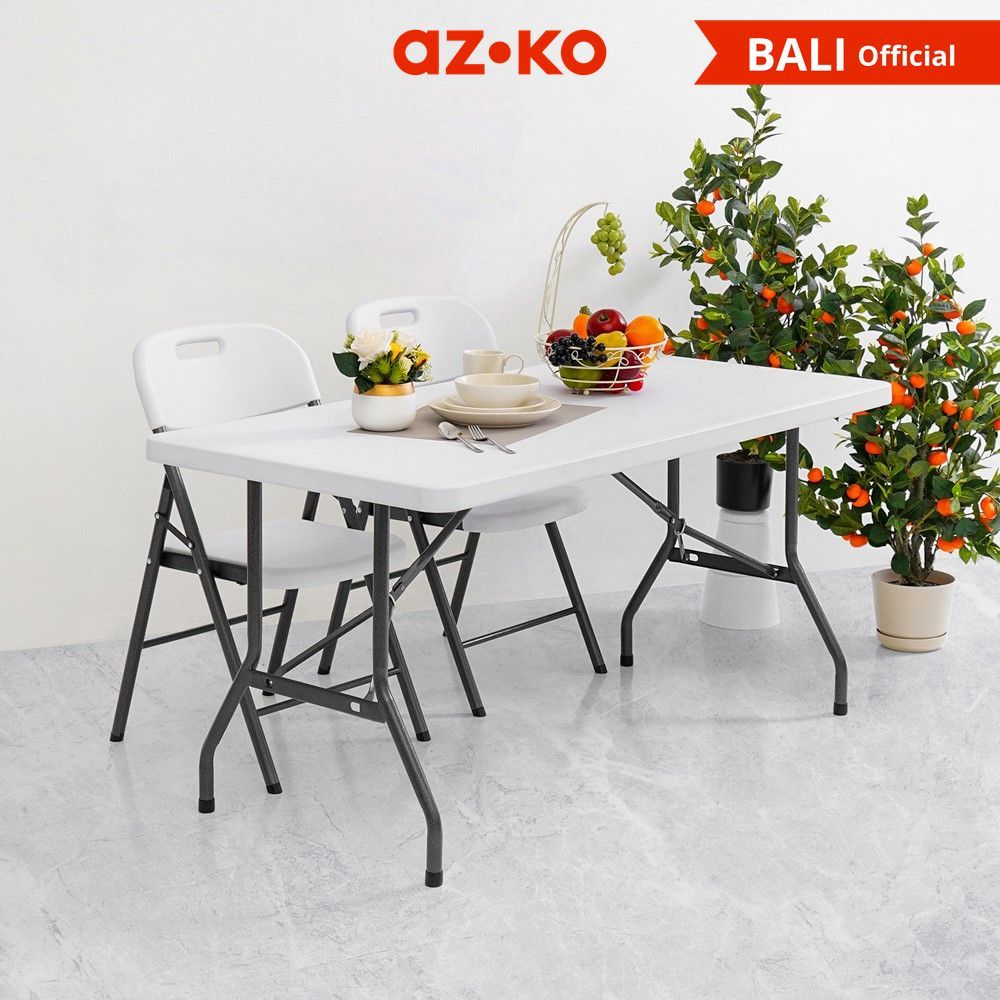Jual AZKO Krisbow Meja Lipat 152 cm - Putih Meja Serbaguna Folding ...