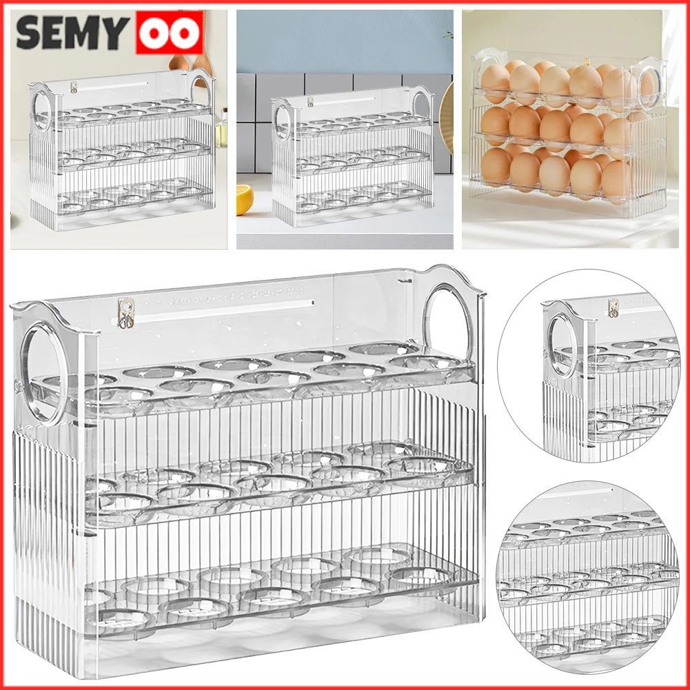 Jual SEMYOO 30 Lubang Tempat Telur 3 Tingkat Egg Storage Box ...