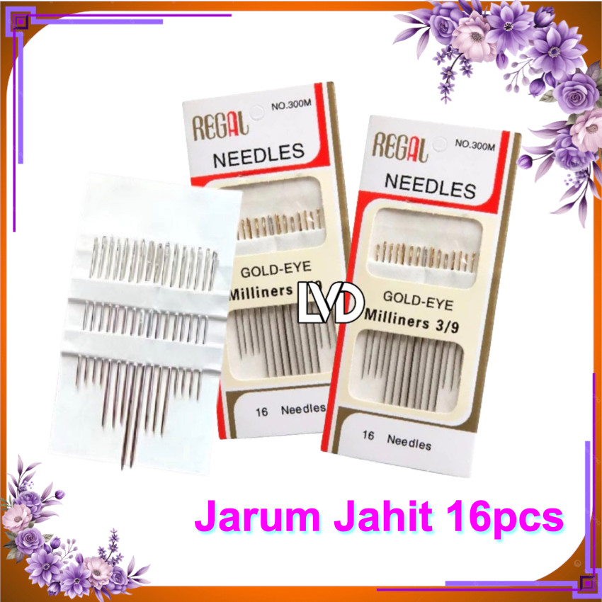 Jual Jarum Jahit Tangan Set Isi 16pcs | Jarum Benang Jahit Manual 16pcs ...